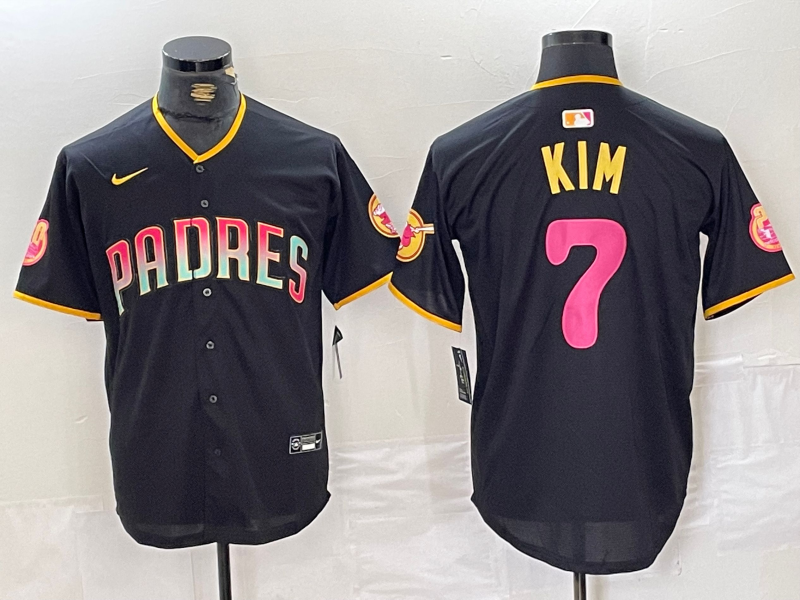 Men's San Diego Padres Ha-Seong Kim #7 Black Jersey
