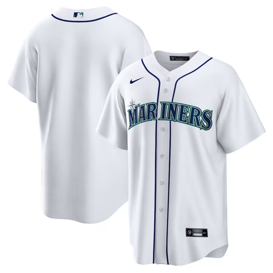Men's Seattle Mariners White Home Blank Jersey