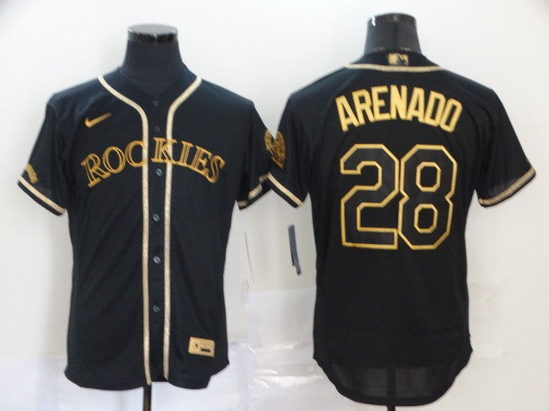 Men's Colorado Rockies Nolan Arenado #28 Black Team Jersey