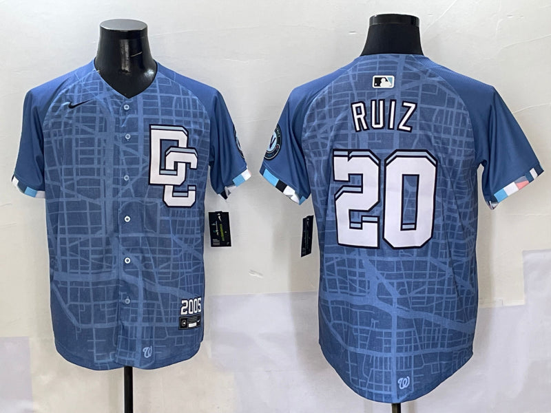 Men's Washington Nationals Keibert Ruiz #20 Blue 2025 City Connect Limited Jersey