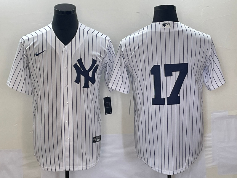 Men's New York Yankees Mickey Rivers #17 White Name Jersey