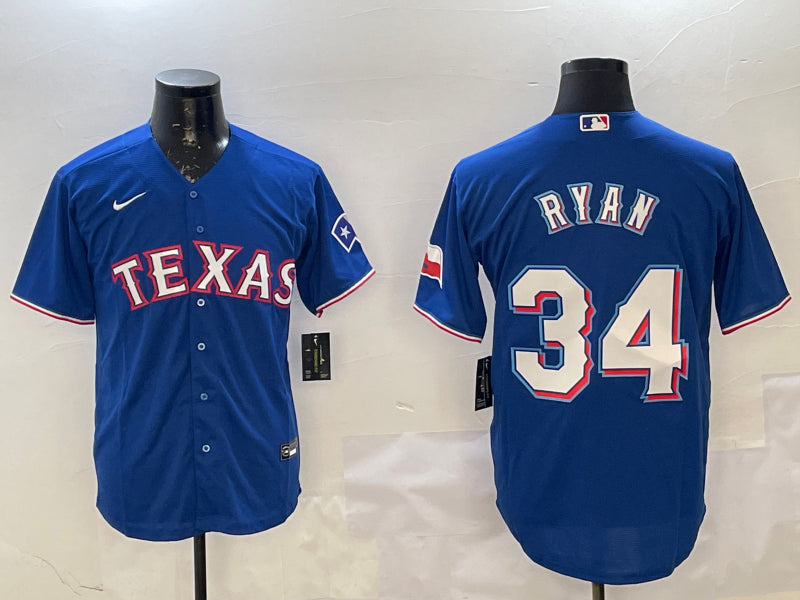 Men's Texas Rangers Nolan Ryan #34 Royal Jersey