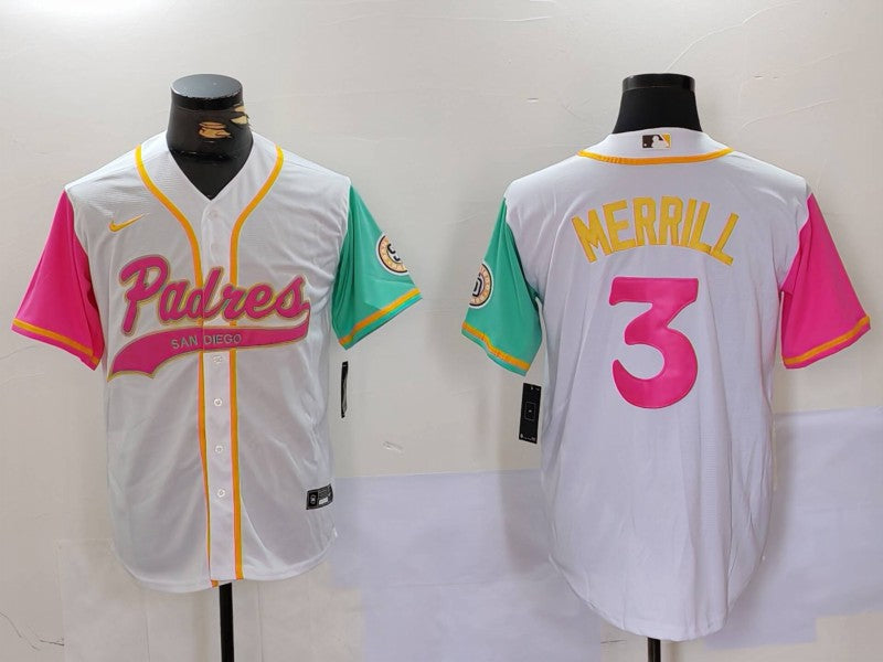 Men's San Diego Padres Jackson Merrill #3 White City Connect Limited Jersey