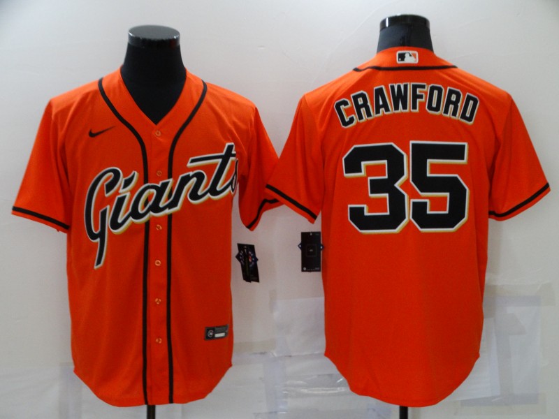 Men's San Francisco Giants Brandon Crawford #35 Orange Baseball Jersey