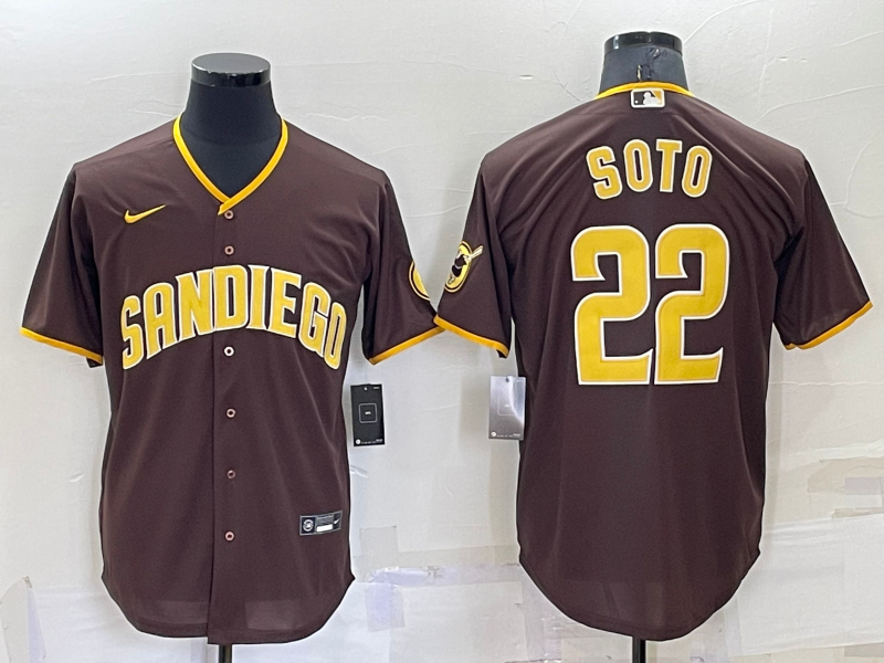 Men's San Diego Padres Juan Soto #22 Brown Jersey