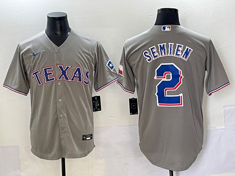 Men's Texas Rangers Marcus Semien #2 Gray Jersey