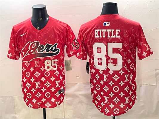 Mens San Francisco 49ers #85 George kittle Red Limited Stitched Baseball Jersey