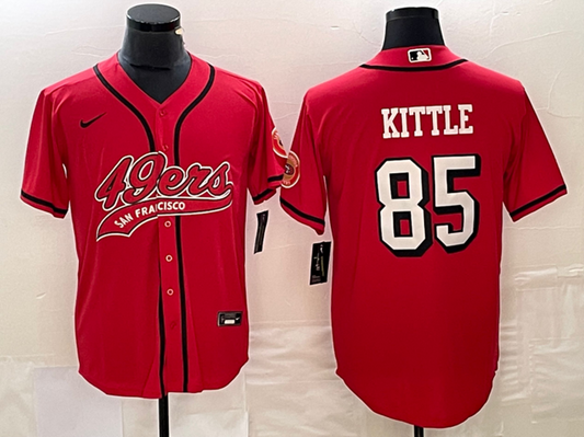 Mens San Francisco 49ers #85 George Kittle New Red Cool Base Stitched Baseball Jersey