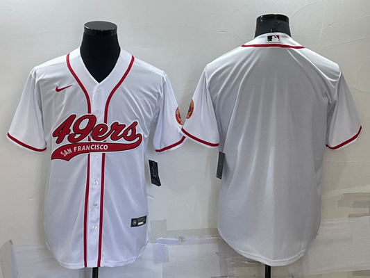 Mens San Francisco 49ers Blank White Cool Base Stitched Baseball Jersey