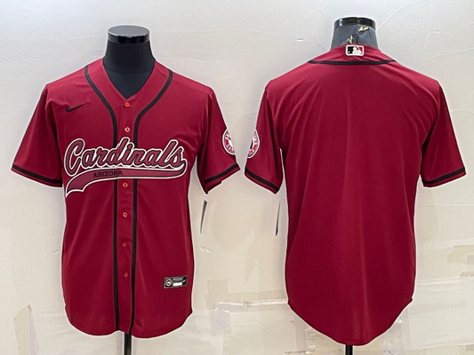 Mens Arizona Cardinals Blank Red With Patch Cool Base Stitched Baseball Jersey
