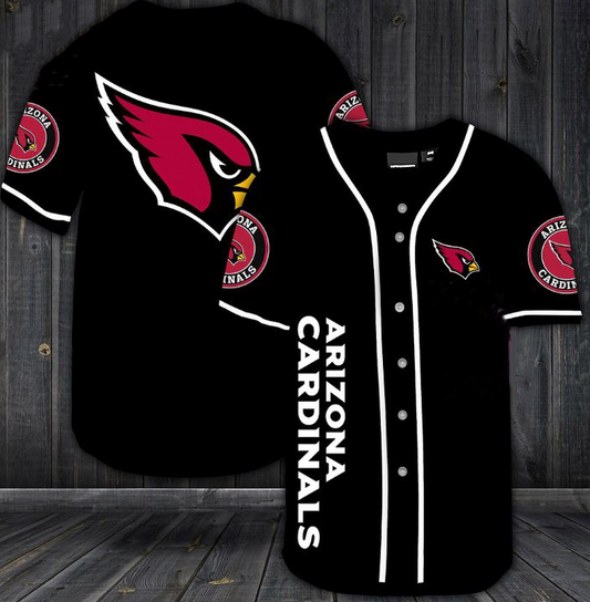 Mens Arizona Cardinals Black Baseball Jersey Shirt