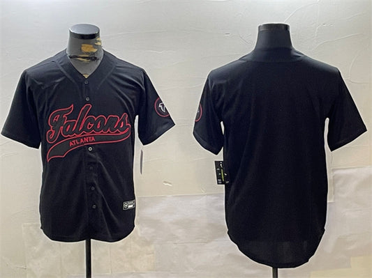Mens Atlanta Falcons Blank Black With Patch Cool Base Stitched Baseball Jersey