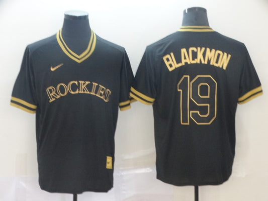 Men's Colorado Rockies Charlie Blackmon #19 Black Jersey