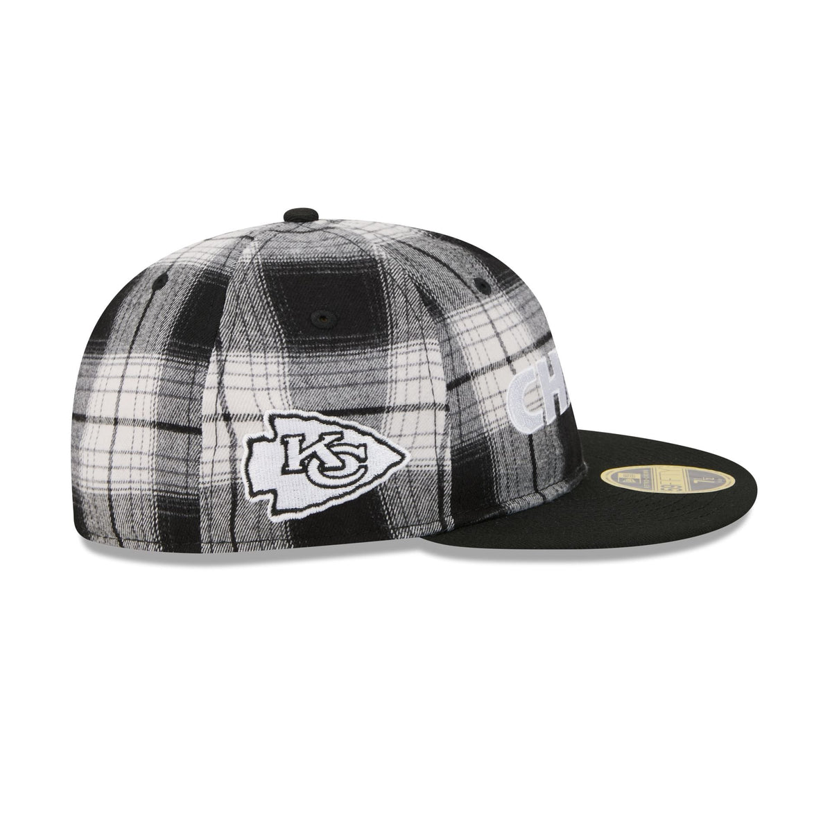 Kansas City Chiefs Grunge Plaid Retro Crown 59FIFTY Fitted Hat