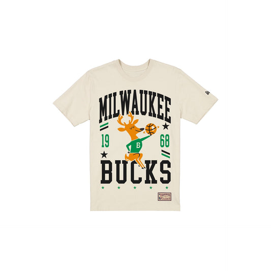 Milwaukee Bucks 1968-1992 Hardwood Classics Chrome White T-Shirt