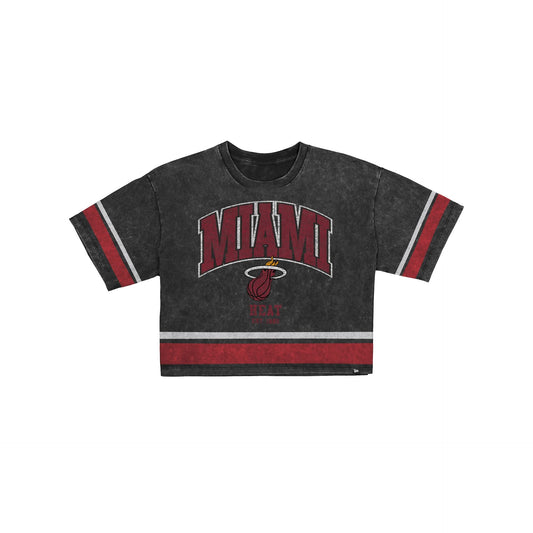 Miami Heat Women's Vintage Stripe Cropped T-Shirt
