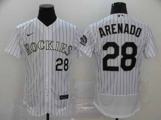 Men's Colorado Rockies Nolan Arenado #28 White Jersey