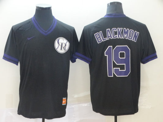 Men's Colorado Rockies Charlie Blackmon #19 Black Baseball Jersey