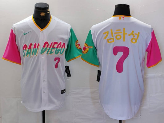 Men's San Diego Padres Ha-Seong Kim #7 White City Connect Limited Jersey