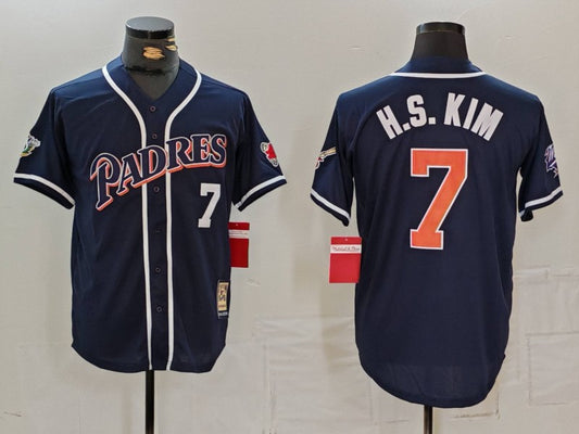 Men's San Diego Padres Ha Seong Kim #7 Navy Limited Jersey