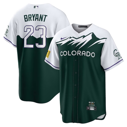 Men's Colorado Rockies Kris Bryant #23 Green 2022 City Connect Jersey