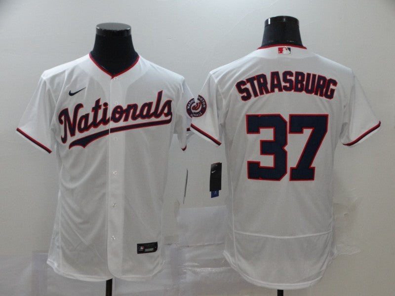 Men's Washington Nationals Stephen Strasburg #37 White Authentic Jersey