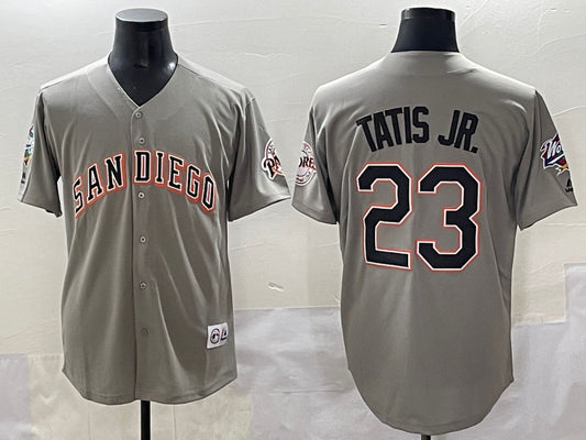 Men's San Diego Padres Fernando Tatis Jr. #23 Gray Jersey