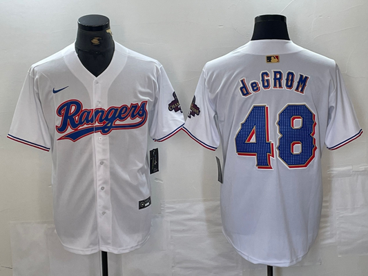 Men's Texas Rangers Jacob deGrom #48 White 2024 Gold Collection Limited Jersey