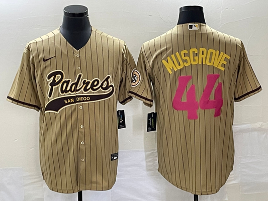 Men's San Diego Padres Joe Musgrove #44 Tan Jersey Joint Edition