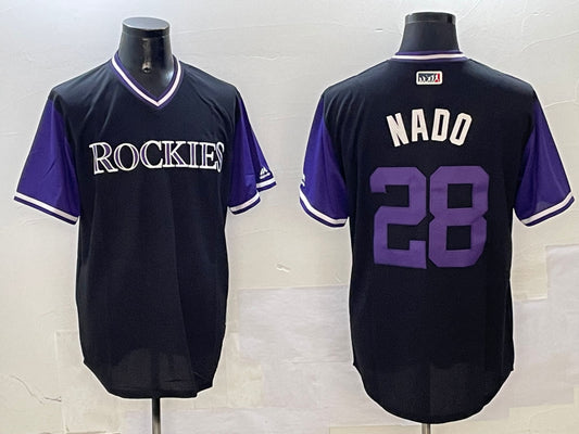 Men's Colorado Rockies Nolan Arenado #28 Black Limited Jersey