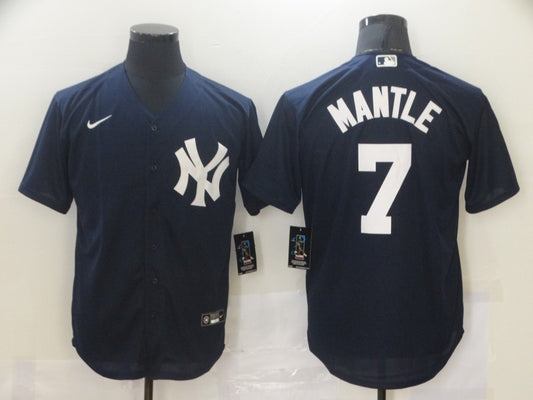 Men's New York Yankees Mickey Mantle #7 Navy Baseball Jersey