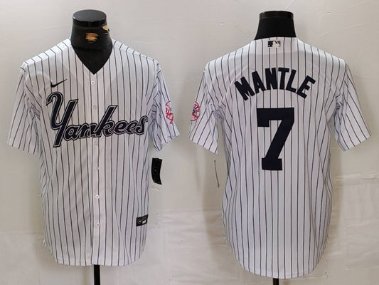 Men's New York Yankees Mickey Mantle White Jersey