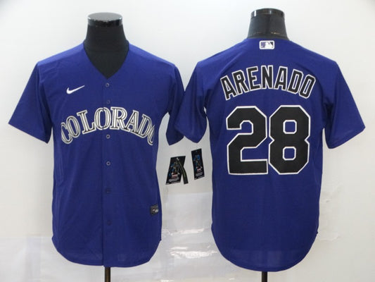 Men's Colorado Rockies Nolan Arenado #28 Purple Baseball Jersey