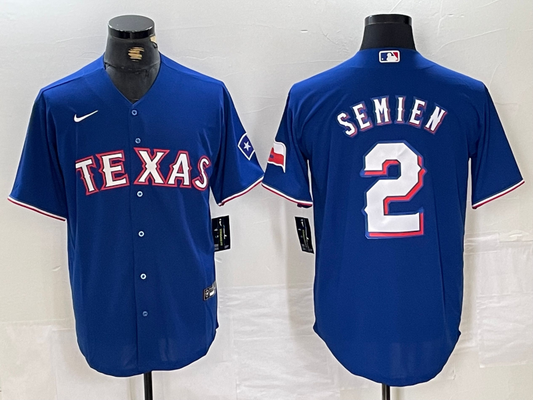 Men's Texas Rangers Marcus Semien #2 Royal Away Jersey