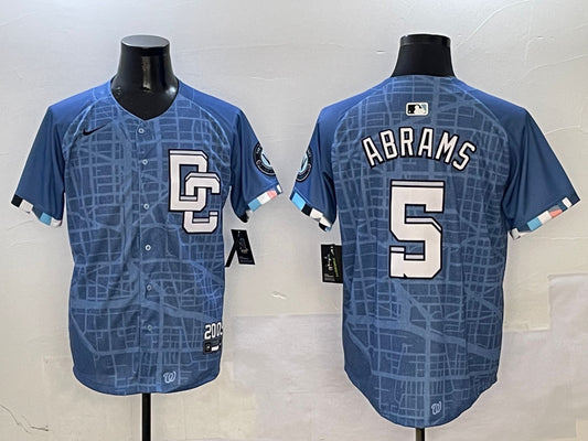 Men's Washington Nationals CJ Abrams #5 Blue 2025 City Connect Limited Jersey