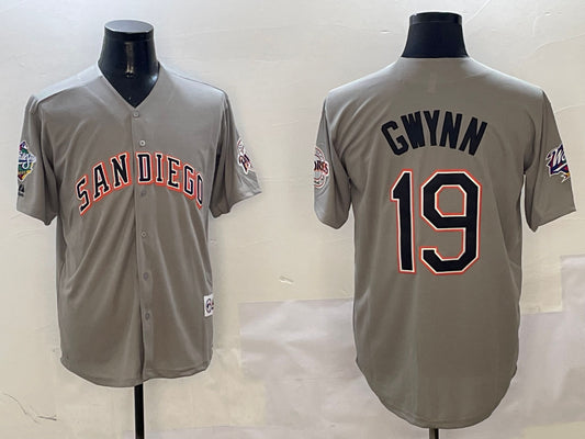 Men's San Diego Padres Tony Gwynn #19 Gray Limited Jersey