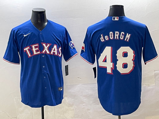 Men's Texas Rangers Jacob deGrom #48 Royal Limited Jersey