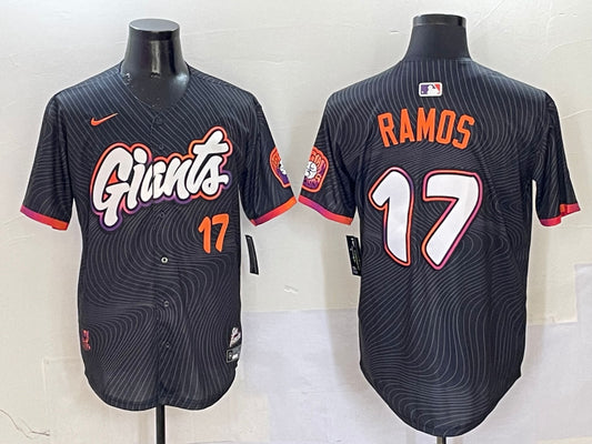 Men's San Francisco Giants Heliot Ramos #17 Black 2025 City Connect Limited Jersey
