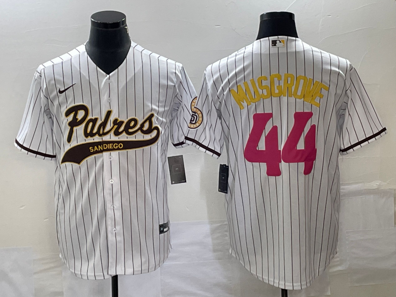 Men's San Diego Padres Joe Musgrove #44 White Jersey Joint Edition