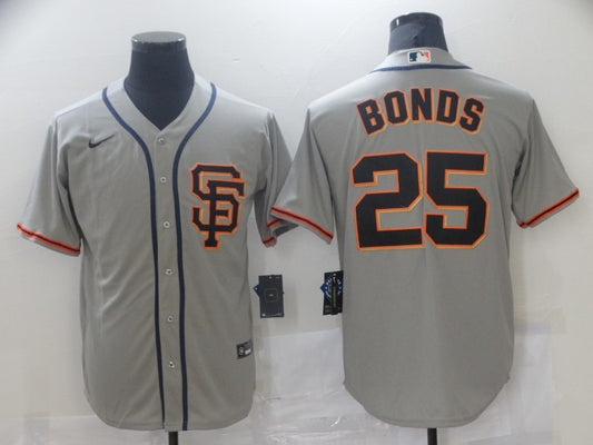 Men's San Francisco Giants Barry Bonds #25 Gray Baseball Jersey