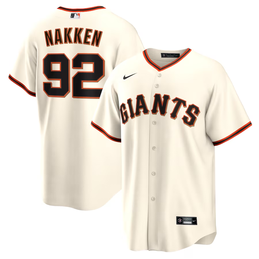 Men's San Francisco Giants Alyssa Nakken #92 Cream Home Jersey