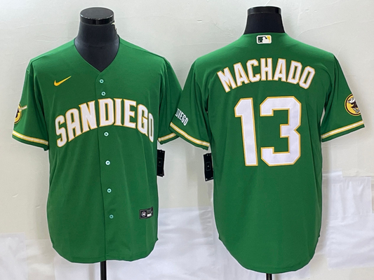 Men's San Diego Padres Manny Machado #13 Green Jersey