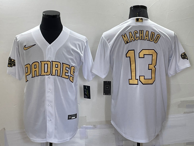 Men's San Diego Padres Manny Machado #13 White Baseball Jersey