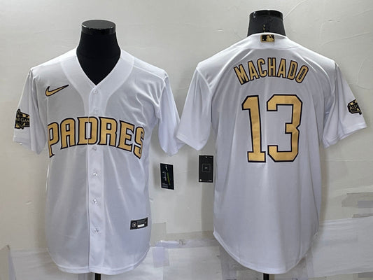 Men's San Diego Padres Manny Machado #13 White Baseball Jersey