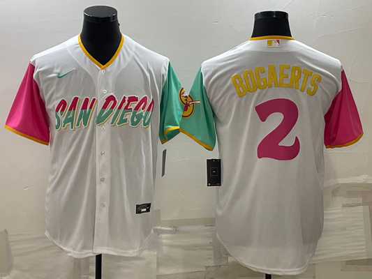 Men's San Diego Padres Xander Bogaerts #2 White City Connect Jersey