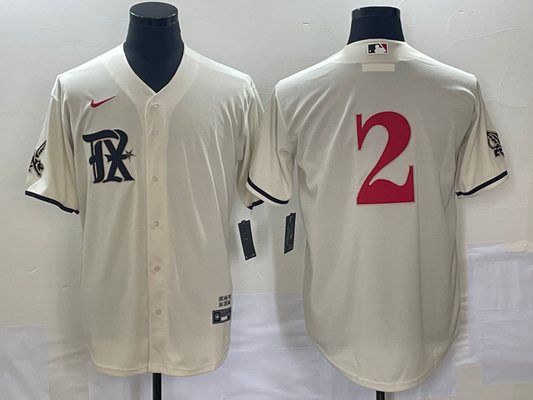 Men's Texas Rangers Marcus Semien #2 Cream 2023 City Connect Jersey