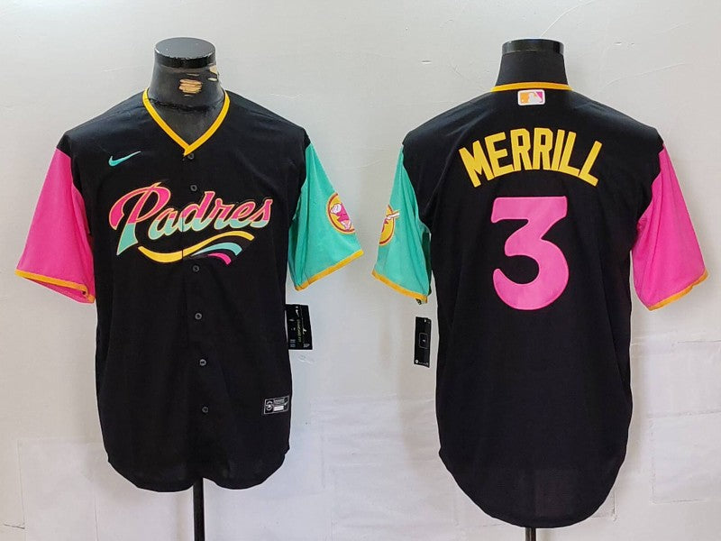 Men's San Diego Padres Jackson Merrill #3 Black City Connect Limited Jersey