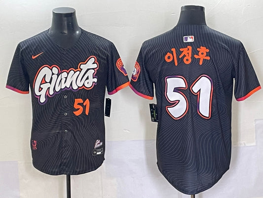Men's San Francisco Giants Jung Hoo Lee #51 Black 2025 City Connect Jersey