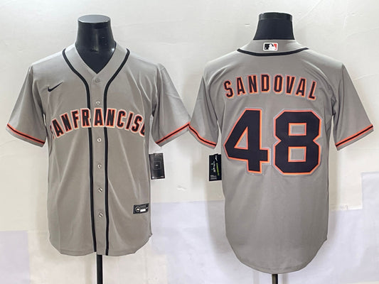 Men's San Francisco Giants Pablo Sandoval #48 Gray Jersey