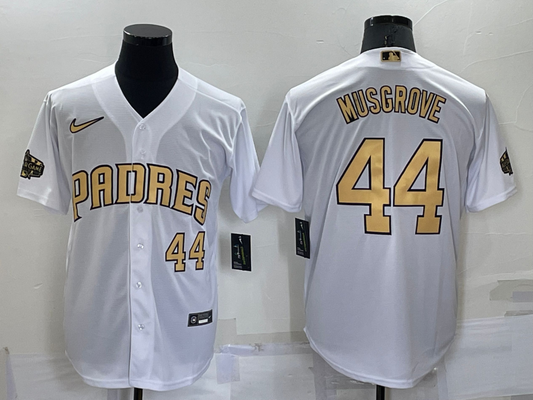 Men's San Diego Padres Joe Musgrove #44 White Baseball Jersey